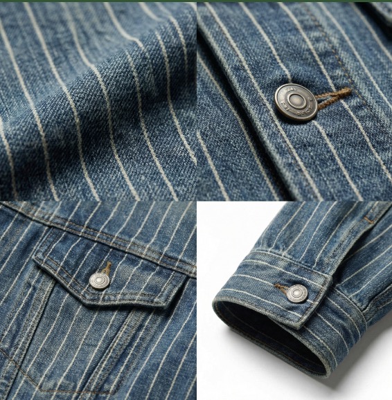 Macro details of a denim jacket